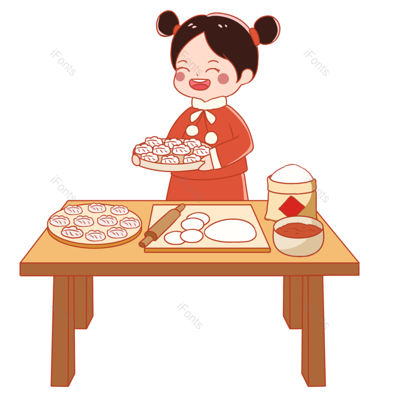 饺子图片,包饺子元素,过年PNG,除夕免抠素材